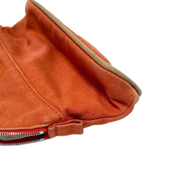 HERMES Bolide Pouch 20 - Orange Beige Canvas Leather None Pouch 146-082325 - Picture 5 of 9